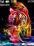 Download mobile theme Neon Fractal Tiger 2