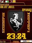 Download mobile theme Ferrari clock theme