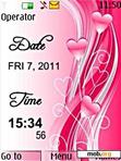 Download mobile theme Love Clock Pink