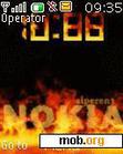 Download mobile theme nokia fire clock