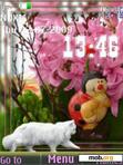 Download mobile theme swf white cat animated