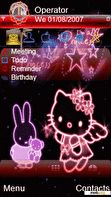 Download mobile theme Hello kittty neon