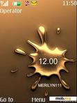 Скачать тему Golden Splash Clock