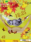 Download mobile theme swf autumn cat animated