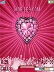 Download mobile theme Pink diamond heart