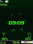 Скачать тему Clock, indicators, green, anim