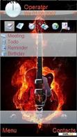 Download mobile theme fire guitar