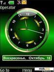 Download mobile theme clock analog green animated ru