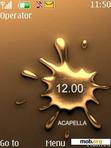 Download mobile theme Golden Splash Digital Clock By ACAPELLA