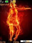 Download mobile theme Fire Girl Animated