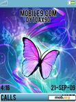Download mobile theme Blue butterfly