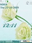 Download mobile theme Rose clock animated