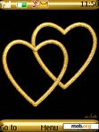 Download mobile theme Golden Hearts