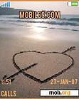 Download mobile theme heart in sand