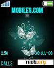 Download mobile theme green butterflies