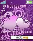 Download mobile theme violet hearts