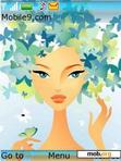 Download mobile theme Blue Nature Girl