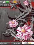 Download mobile theme Silver Flowers Art 1