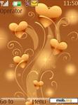 Download mobile theme Golden Hearts