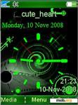 Download mobile theme animated green clock