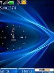 Скачать тему Blue Neon Clock