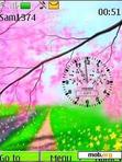 Download mobile theme Pink Garden Clock