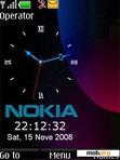 Download mobile theme Nokia Blue Red Clock