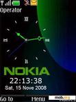 Download mobile theme Nokia Green Blue Clock