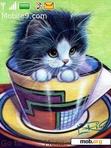 Download mobile theme Kitty In A Cup