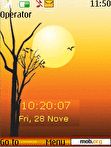 Download mobile theme Animated Flash Clock SunSet