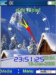 Download mobile theme snow house clock