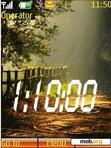 Download mobile theme animated rain clock