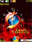 Download mobile theme Animated Firefox Analogue Clock