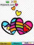 Download mobile theme rainbow hearts