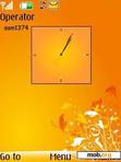 Download mobile theme Orange Floral Clock