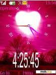Download mobile theme red heart clock