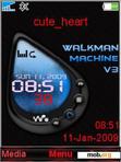 Download mobile theme walkman clock