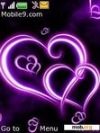 Download mobile theme Purple 3d Hearts