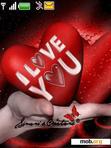 Download mobile theme Red I Love U Animated