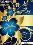 Download mobile theme blue and gold flowers