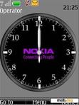 Download mobile theme Black Nokia Clock