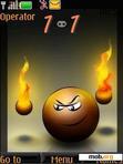 Download mobile theme Fire Smiley Clock