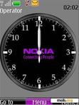 Download mobile theme Black Purple Nokia Clock