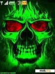 Download mobile theme Animated Green Skull