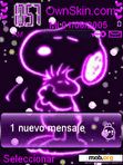 Download mobile theme Snoopy animated neon