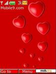 Download mobile theme red hearts