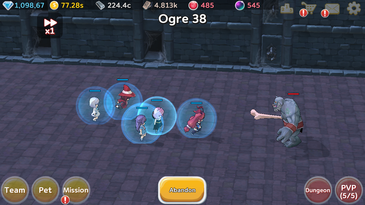 Super Girl Wars: Auto-play RPG screenshot 1