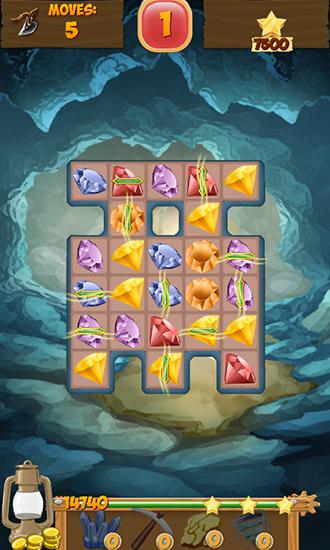 Crazy gold miner story. Ultimate gold rush: Match 3 скриншот 1