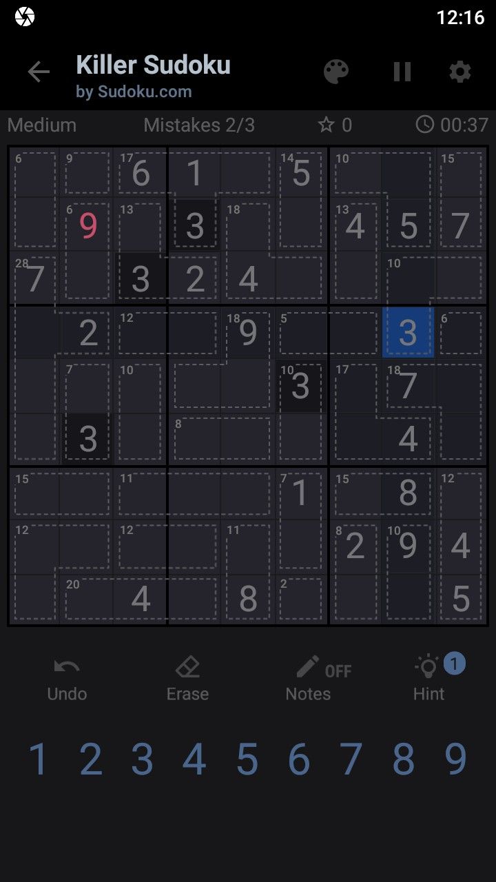 Killer Sudoku by Sudoku.com - Free Number Puzzle screenshot 1