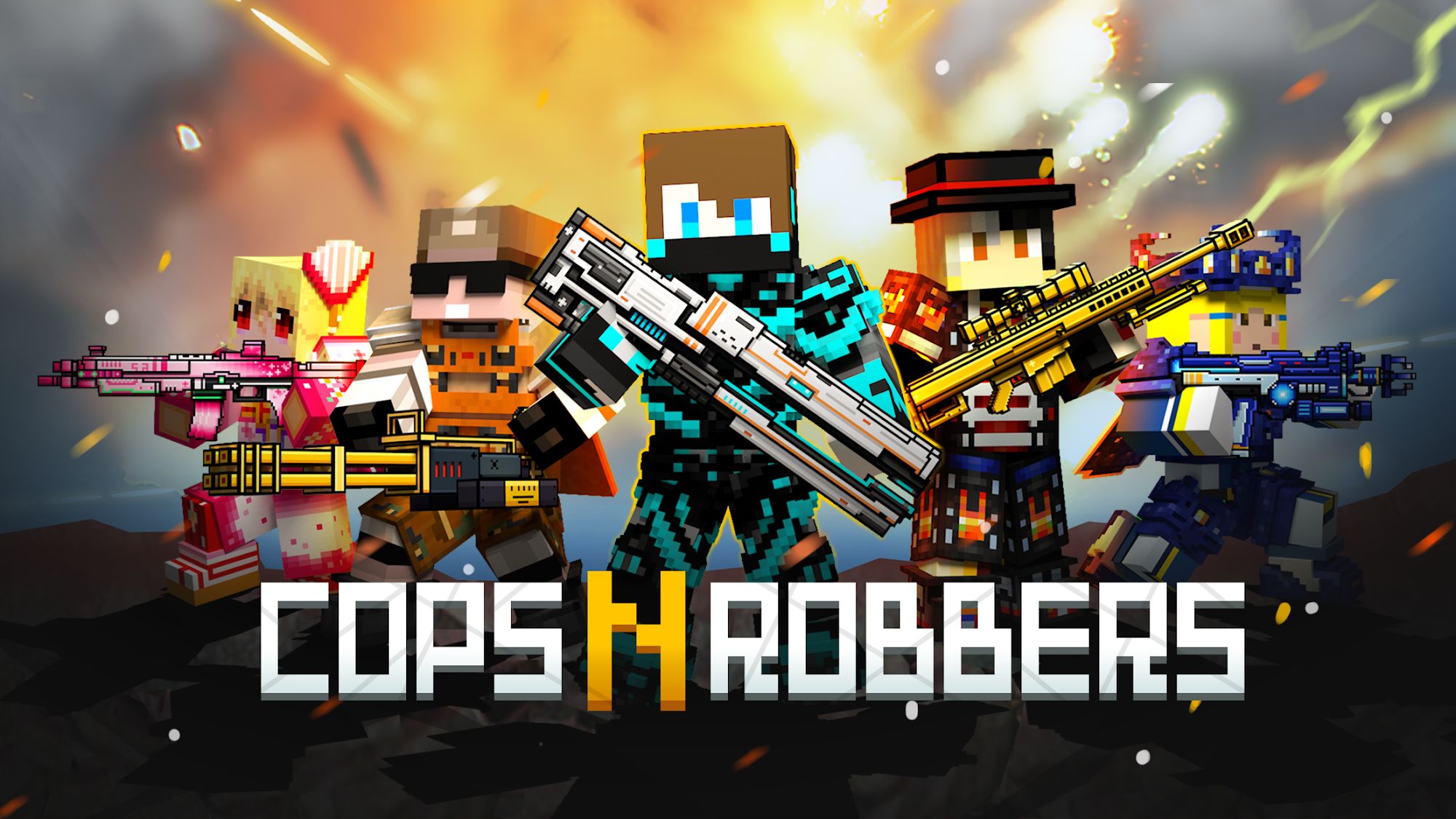 Cops N Robbers:Pixel Craft Gun for Android